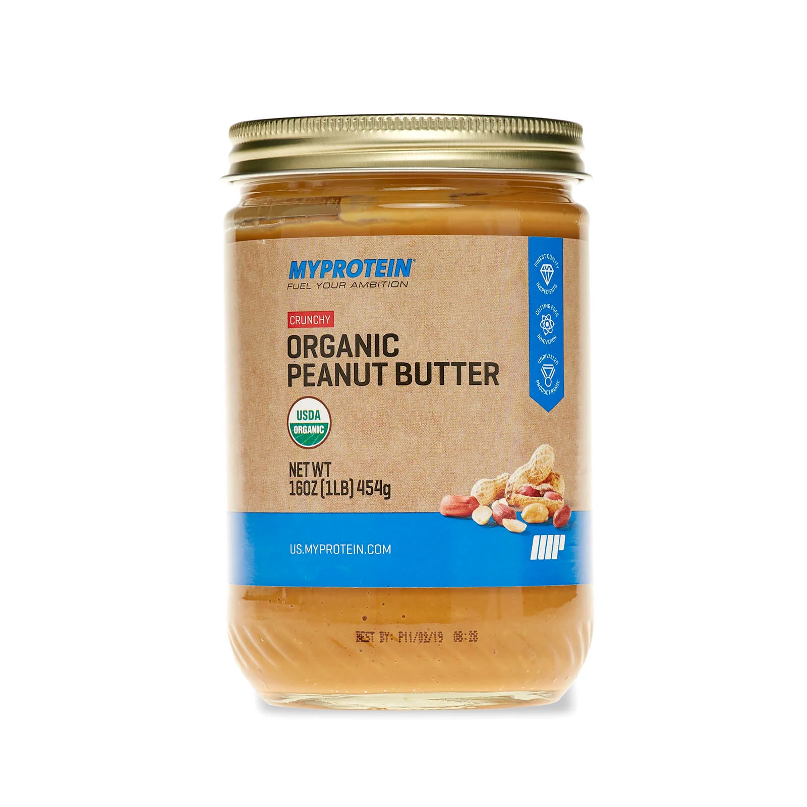 Myprotein Organic American Classic Peanut Butter (USA) - 16Oz - Natural - Crunchy 이미지 1