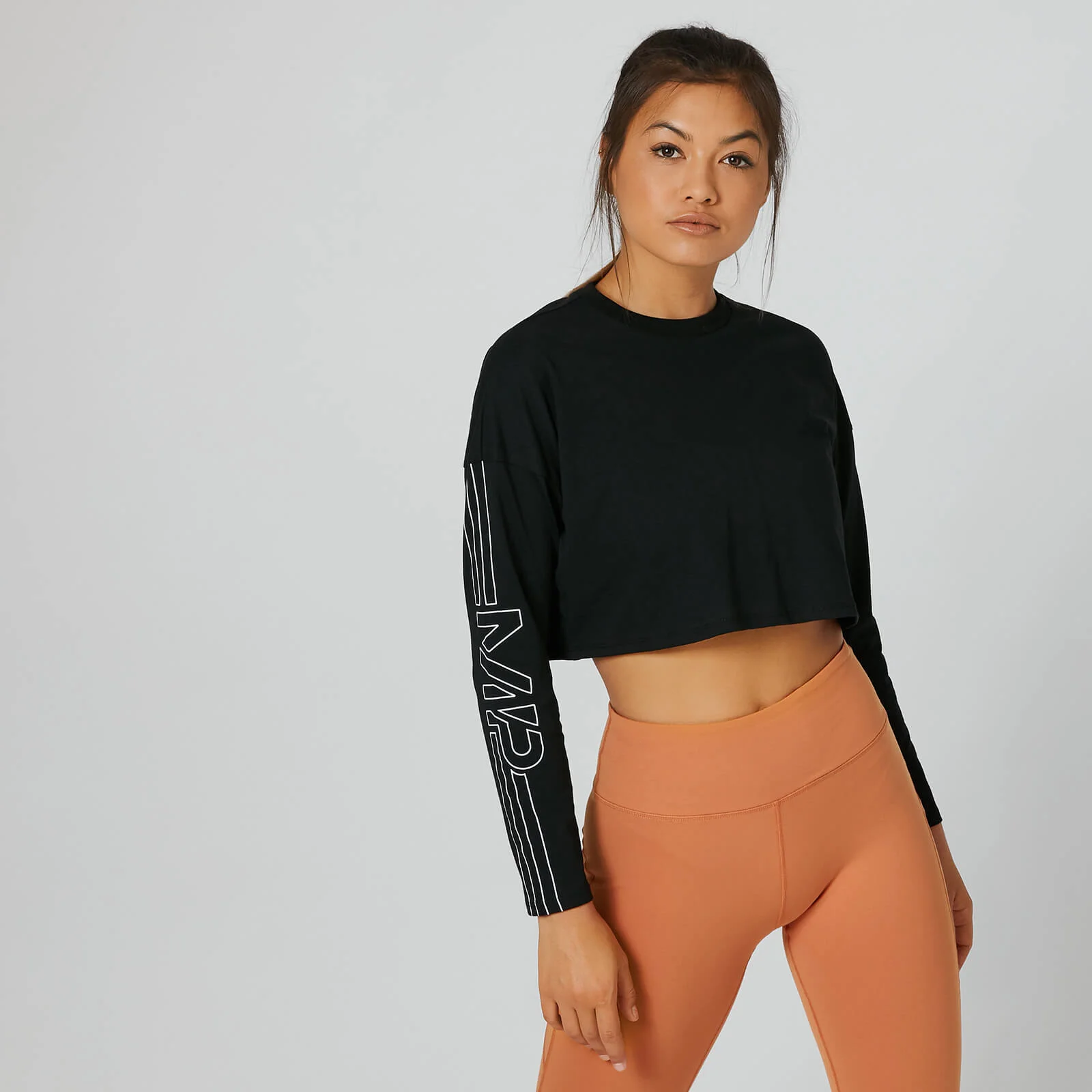 Myprotein Boxy Long Sleeve Crop Top - Black - XS 이미지 1