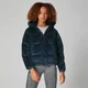 Cropped Velour Puffer - Dark Indigo