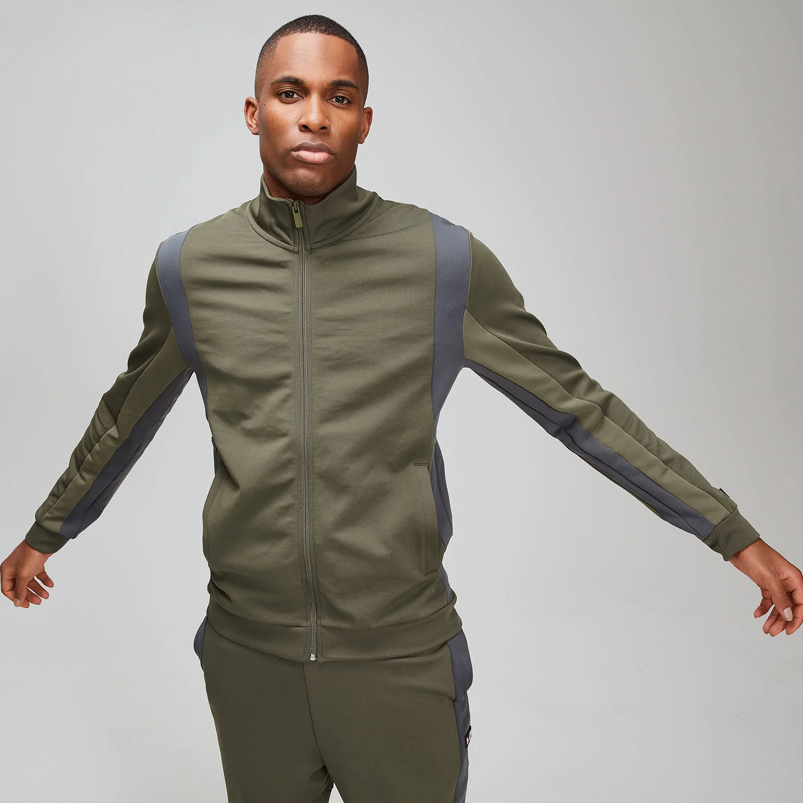 컬러 블락 집업 자켓 - 버치 - XS 이미지 1