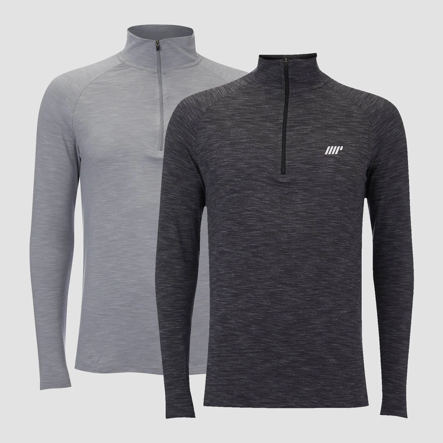 Myprotein Performance 2 Pack 1/4 Zip Top - Charcoal Marl/Grey Marl - XS 이미지 1