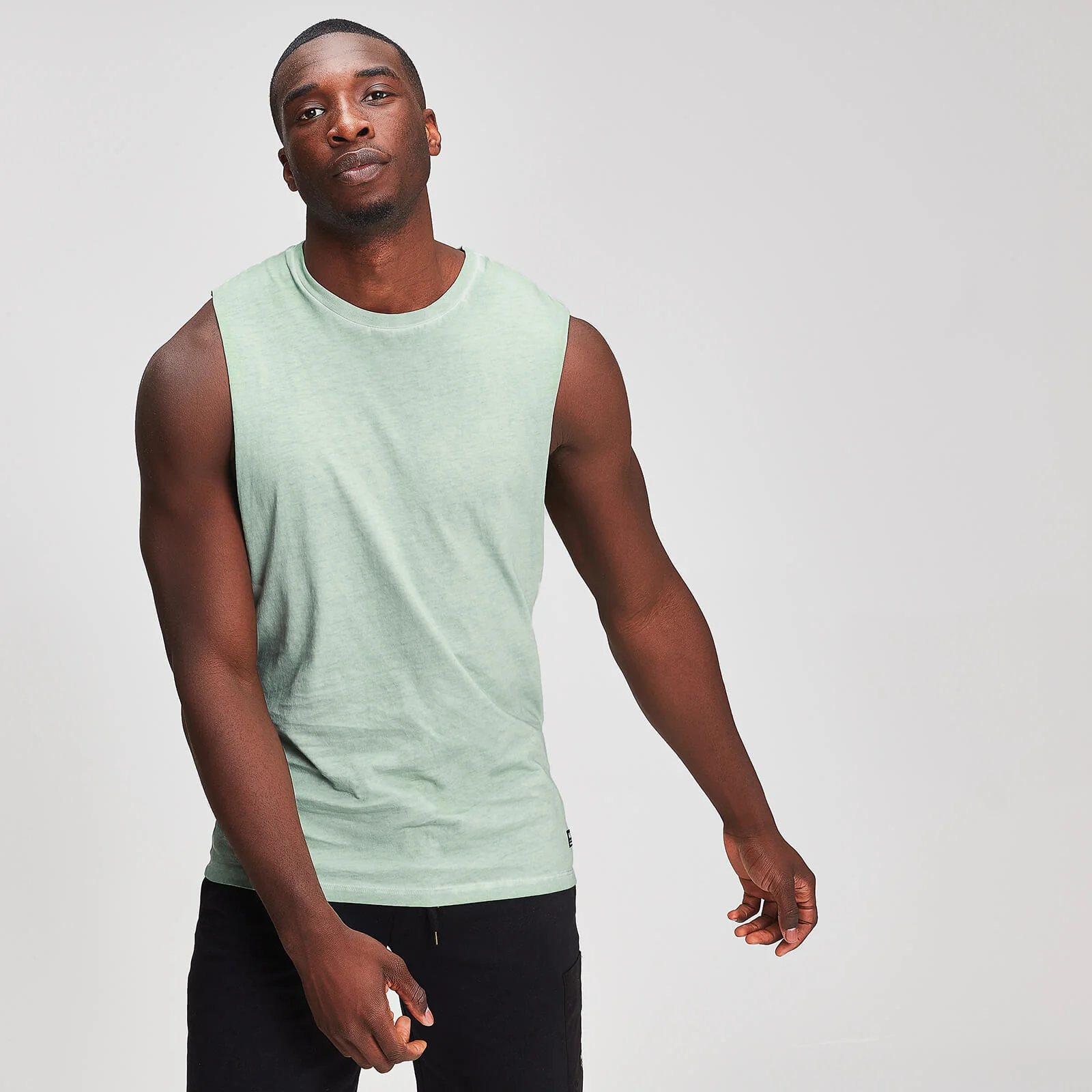 MP Graphic Men's Drop Armhole Tank Top - Mint - XS 이미지 1