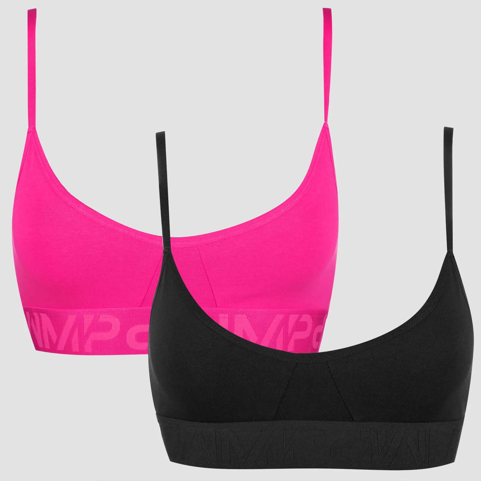 MP Women's Cotton Bra - Super Pink/Black (2 Pack) - XS 이미지 1