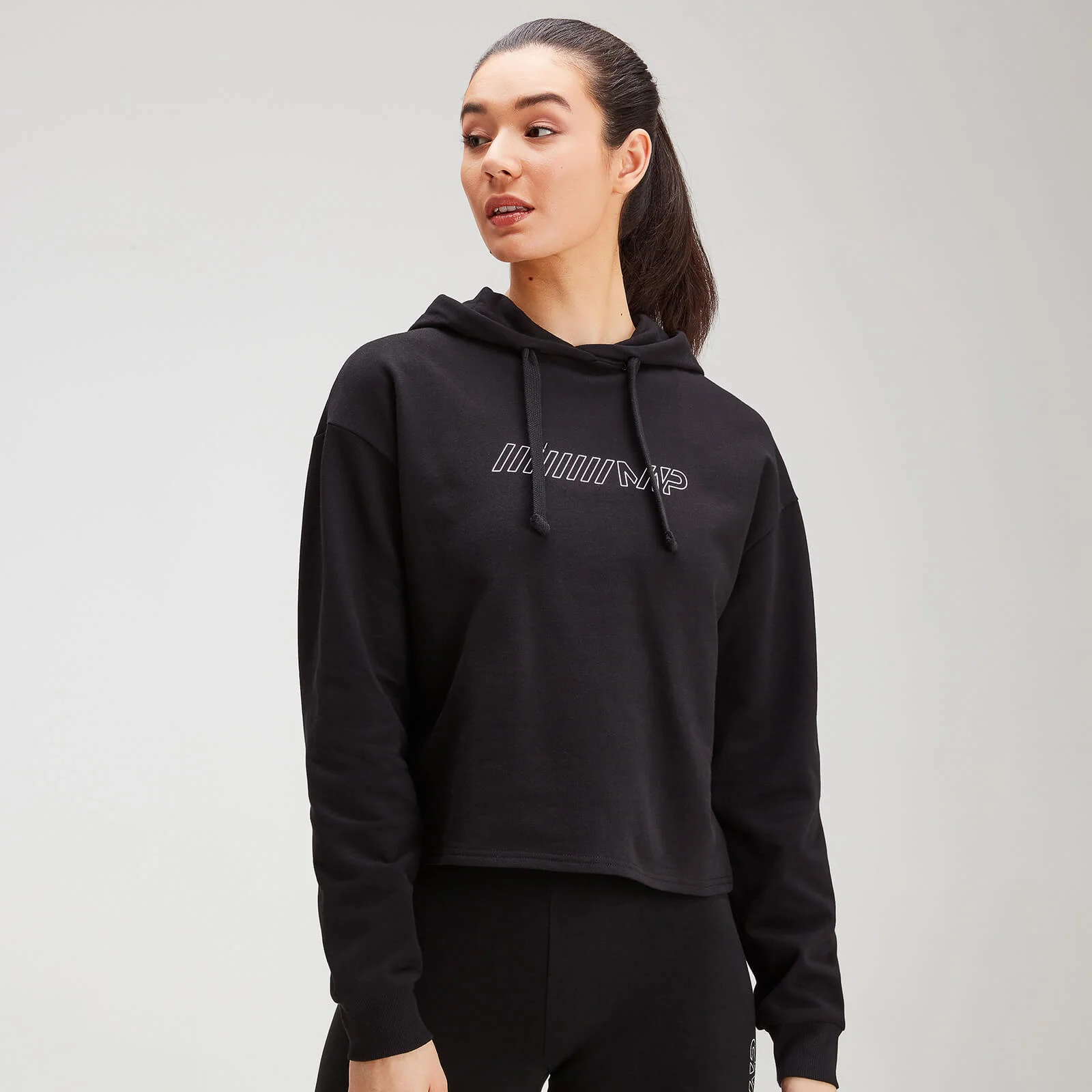 MP Women's Outline Graphic Hoodie - Black - XXS 이미지 1