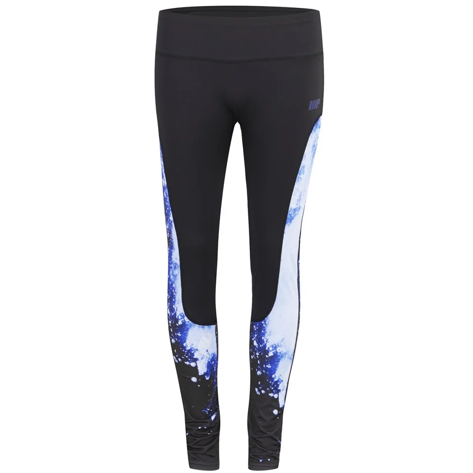 Myprotein Women’s High Waisted Printed Panel Leggings - Blue 이미지 1