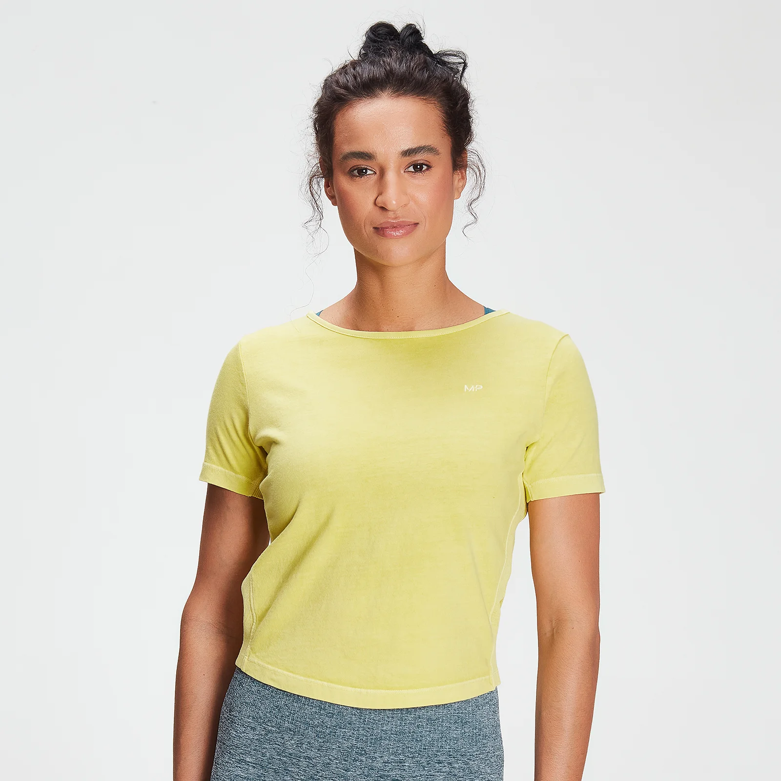 MP Women's Training Washed Tie Back T-shirt - Washed Yellow - XXS 이미지 1