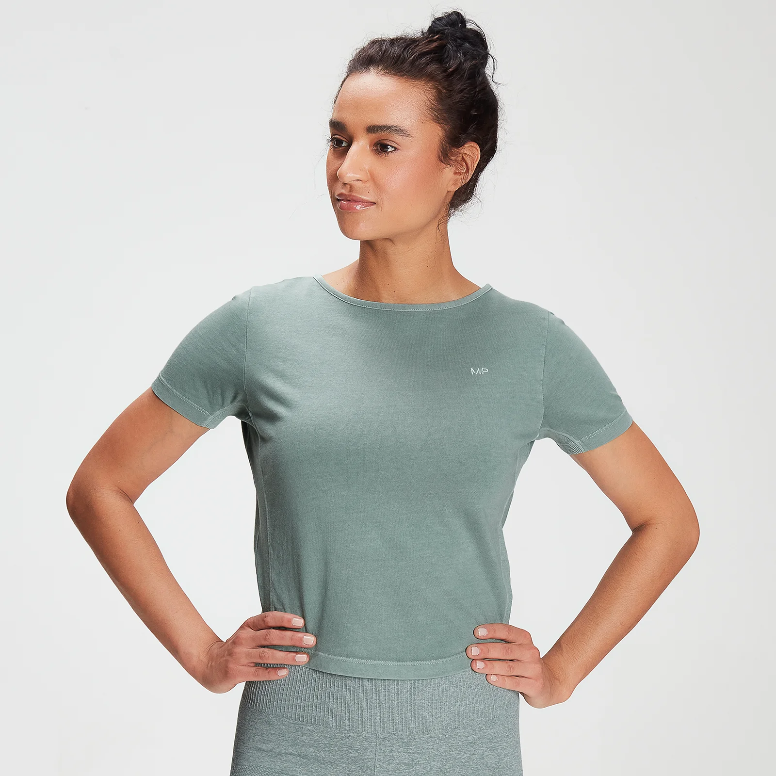MP Women's Training Washed Tie Back T-shirt - Washed Green - XXS 이미지 1