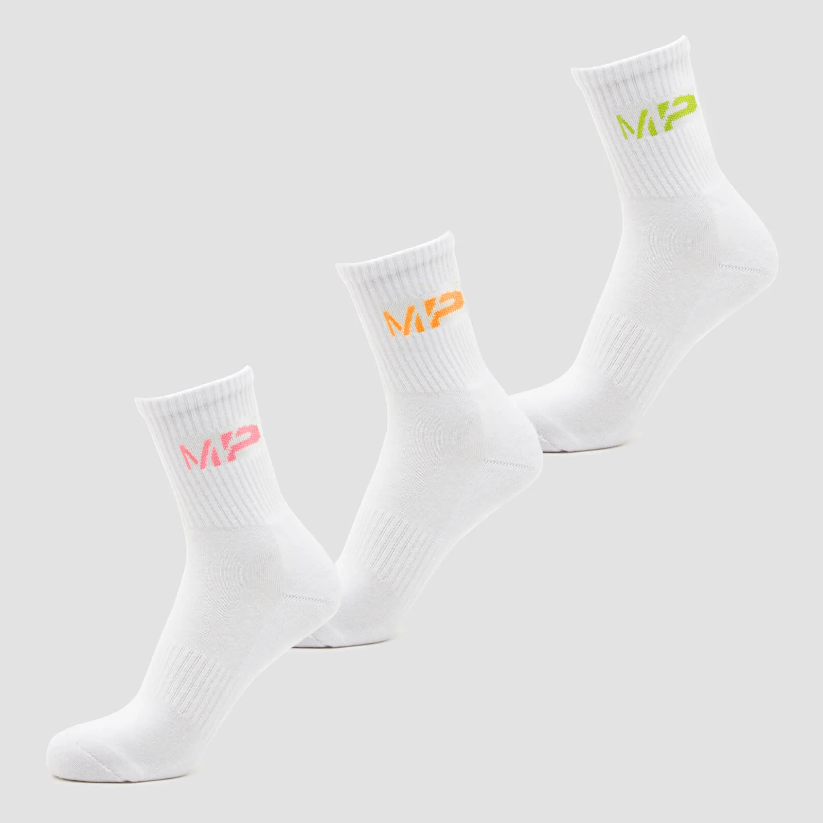 MP Men's Neon MP Logo Crew Socks (3 Pack) Orange/Lime/Rose - UK 6-8 이미지 1