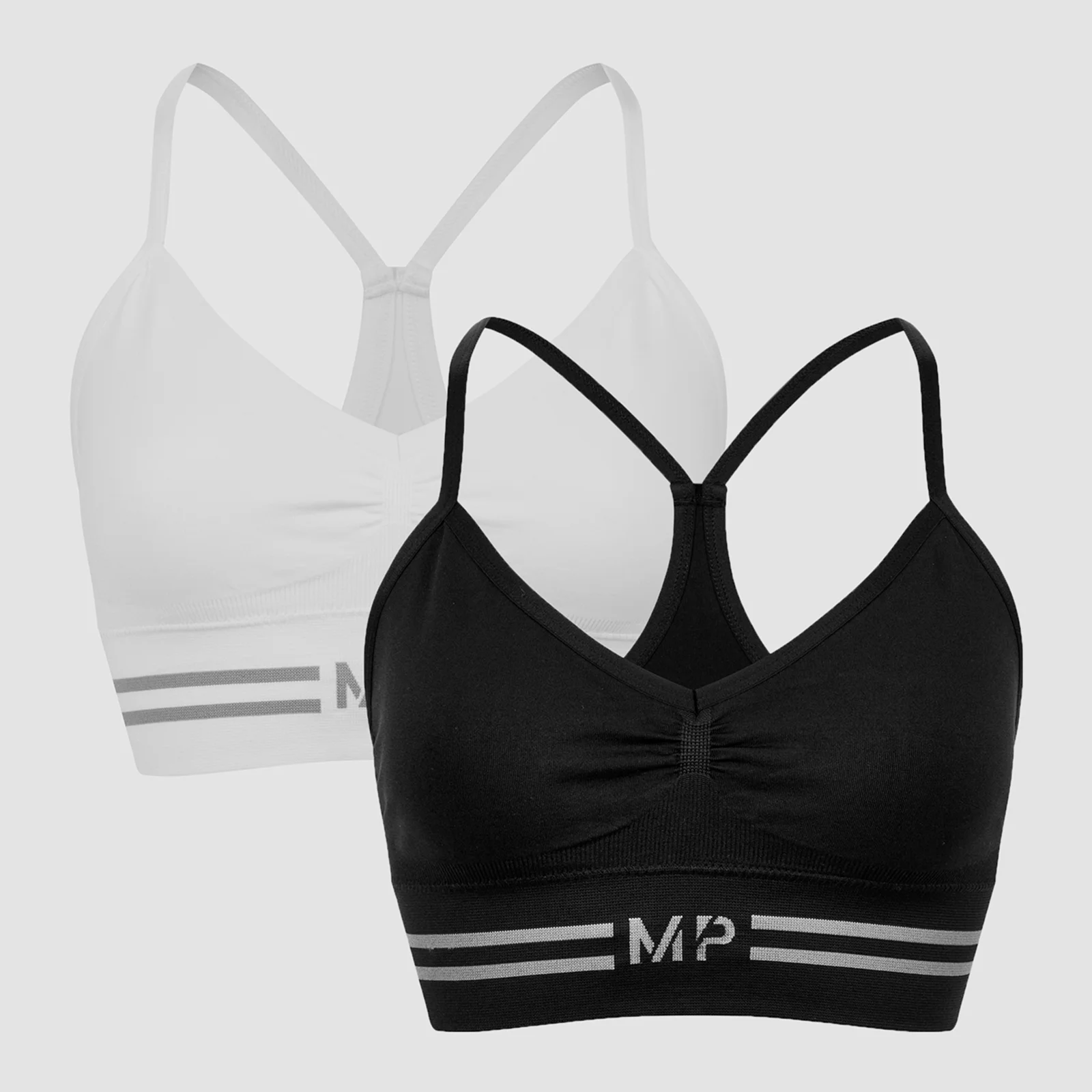 MP Women's Seamless Bralette - Black/White (2 Pack) - XXS 이미지 1