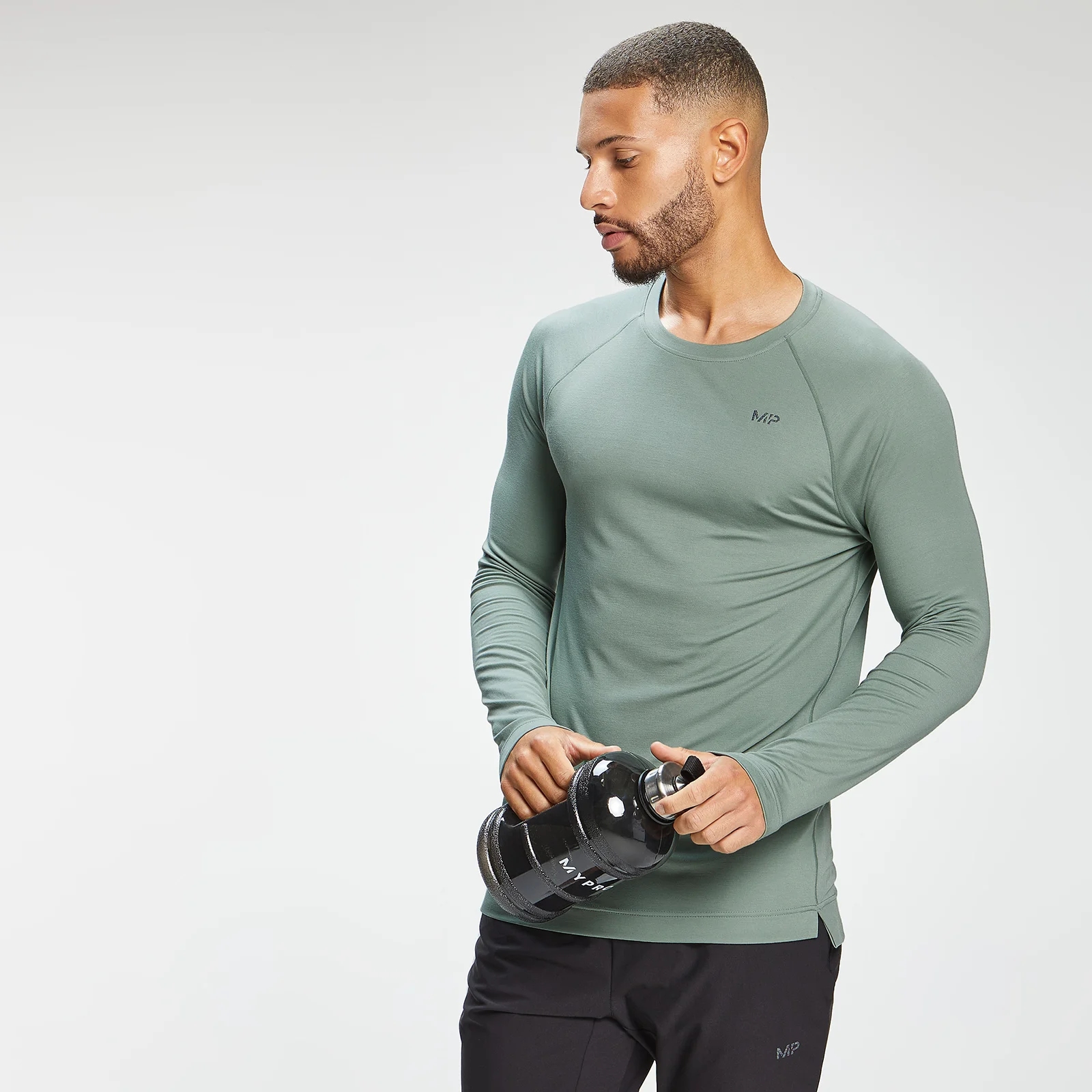 MP Men's Composure Long Sleeve Top - Pale Green - XXS 이미지 1