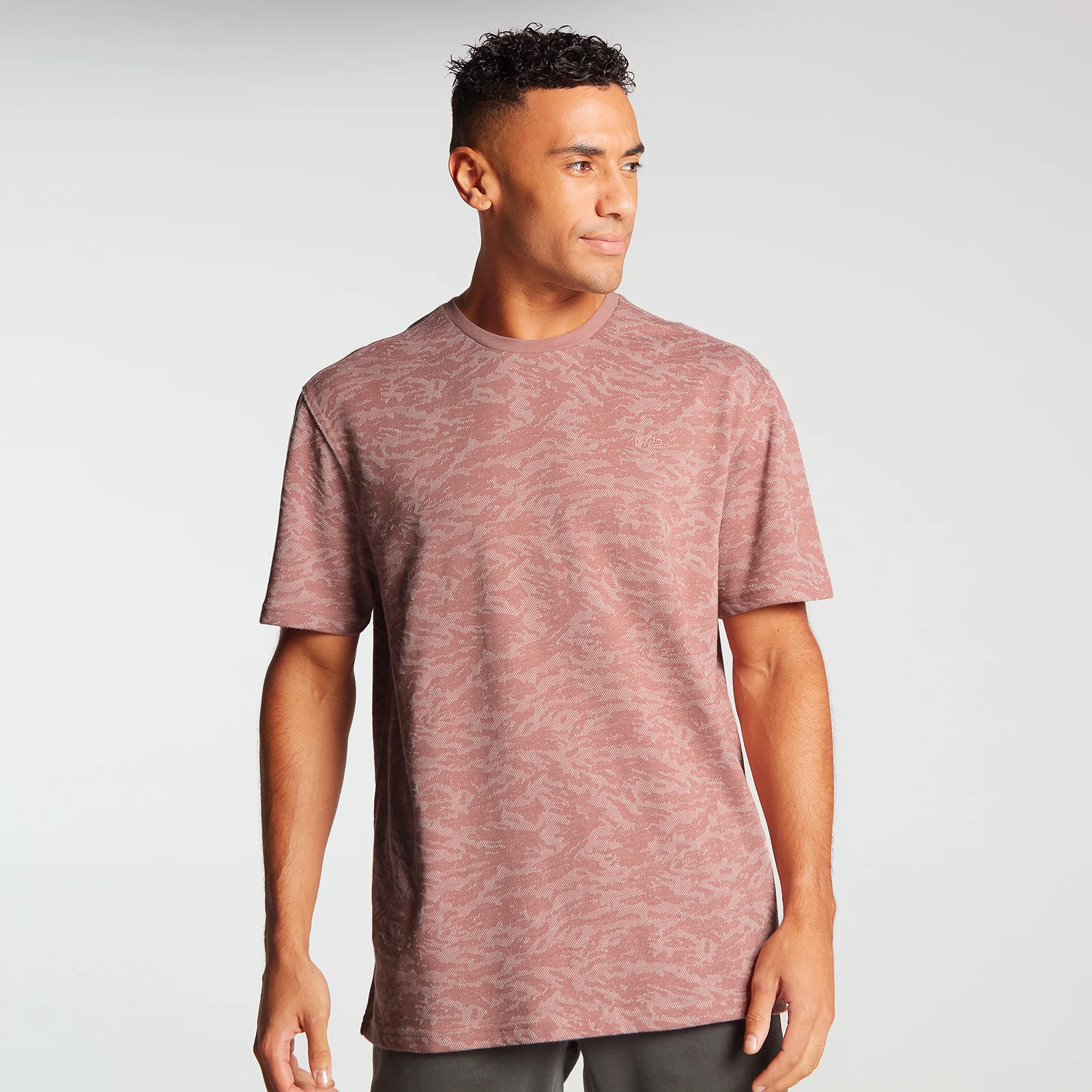 MP Men's Training Short Sleeve Camo Oversized T-Shirt - Dust Pink - XXS 이미지 1