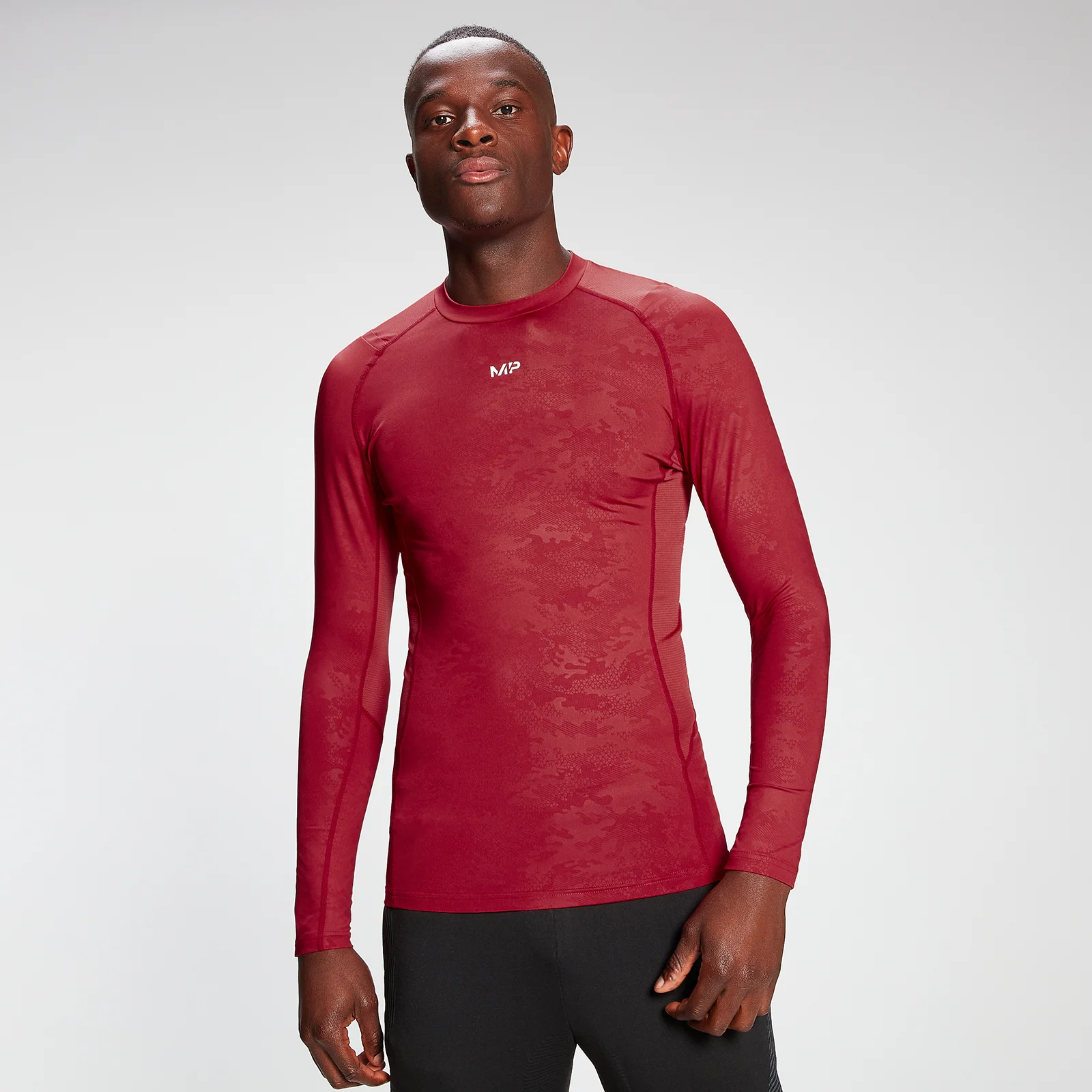 MP Men's Engage Long Sleeve Baselayer - Wine - XXS 이미지 1