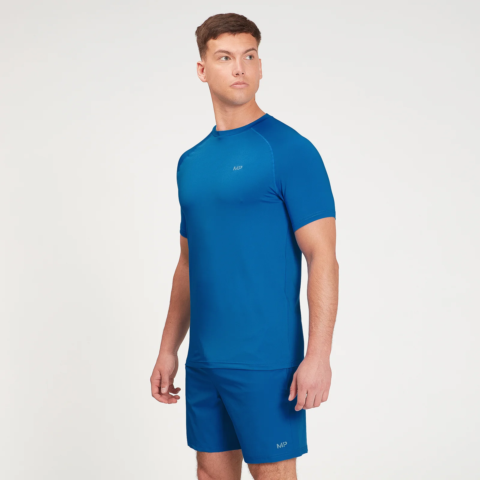 MP Men's Graphic Running Short Sleeve T-Shirt - True Blue - XXS 이미지 1