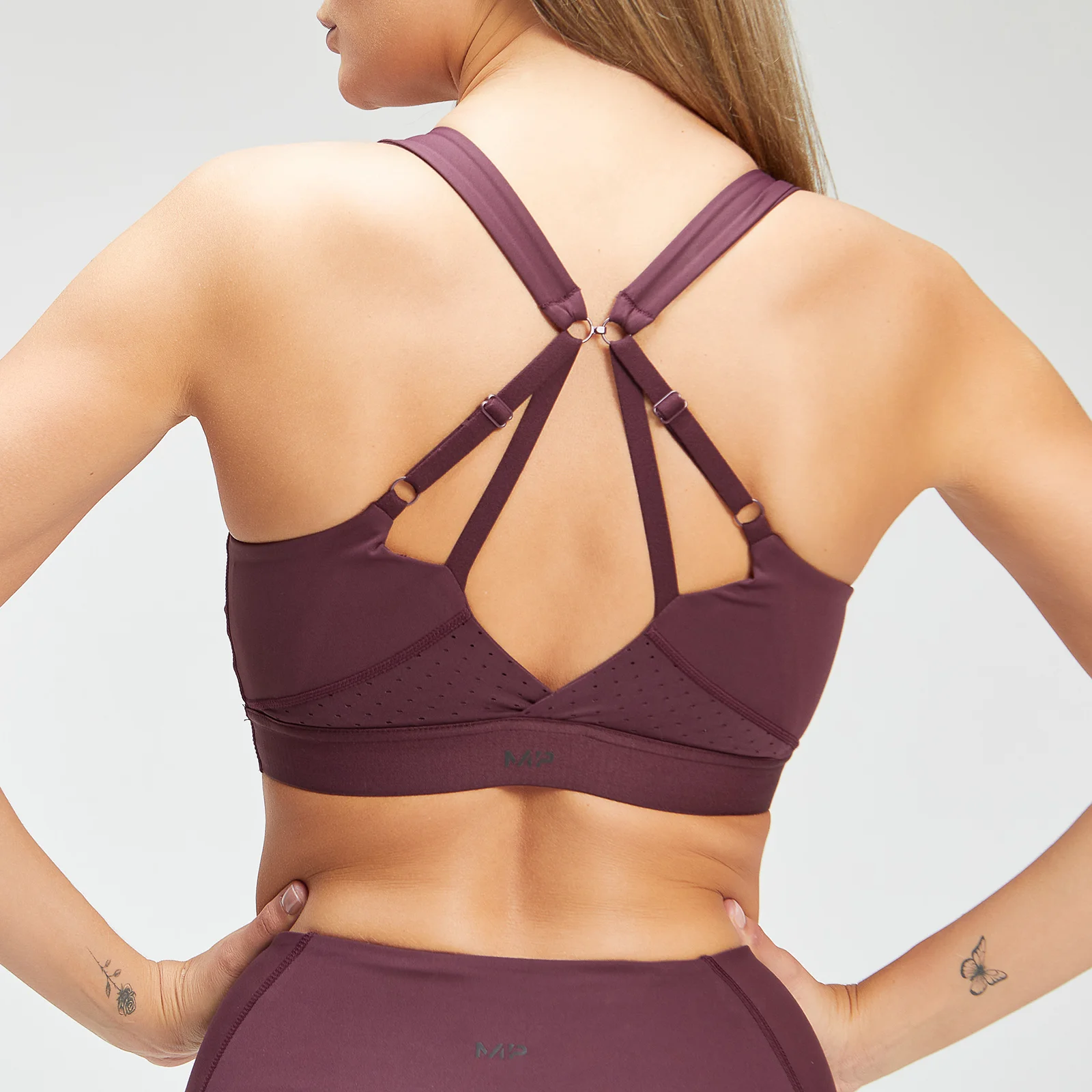 MP 여성용 파워 울트라 스포츠 브라 - 포트/블랙 - XXS 이미지 1