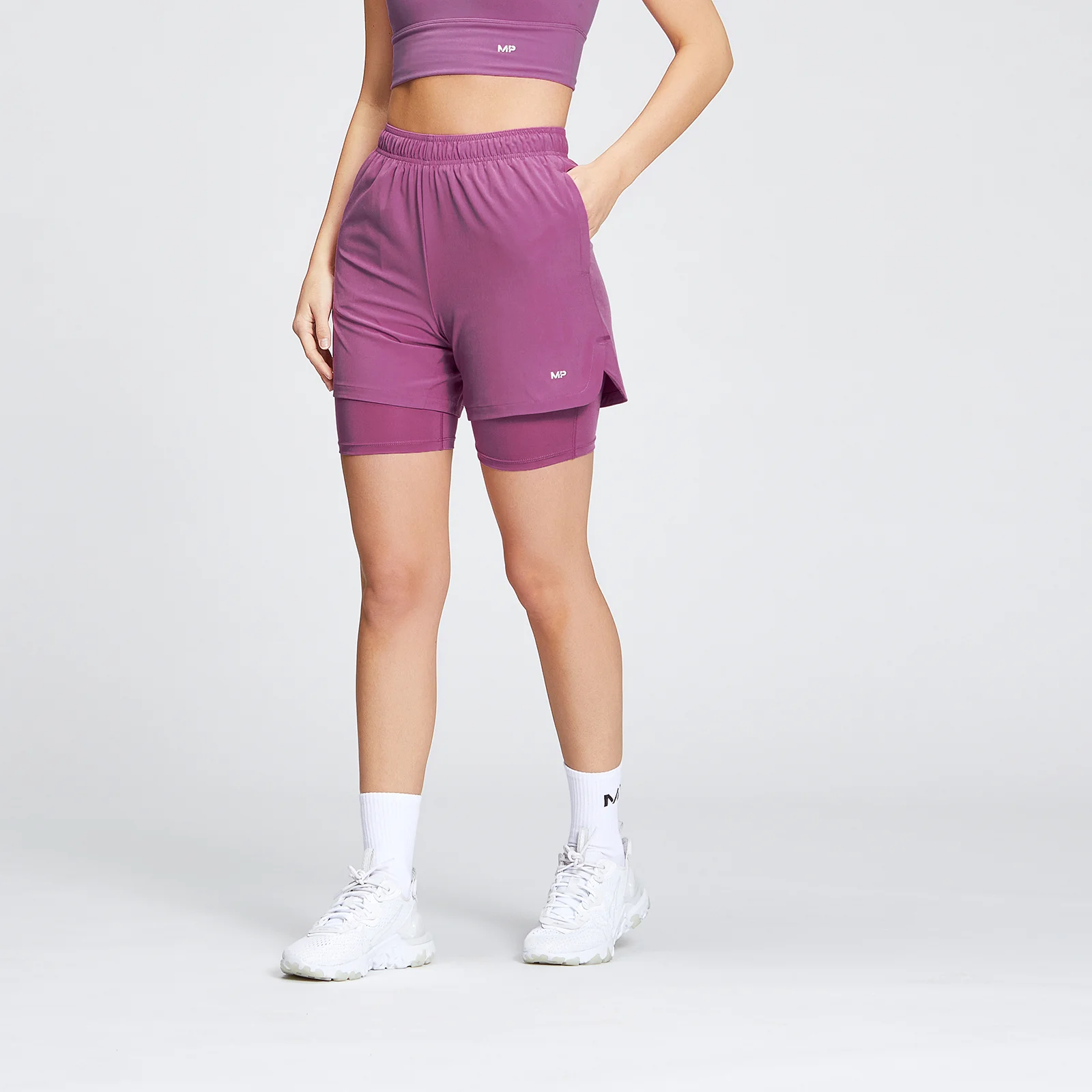 MP Women's 2 IN 1 Training Jersey Short - Orchid - XXS 이미지 1