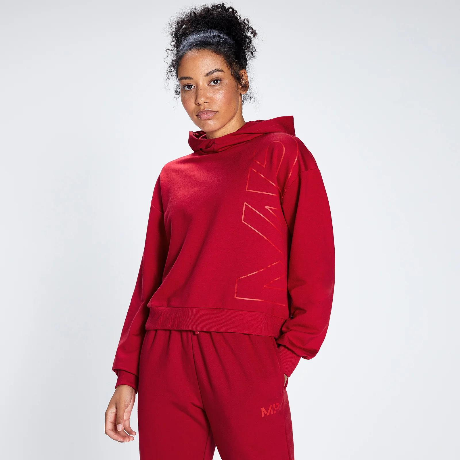 MP Women's Engage Bold Graphic Hoodie - Wine/Danger - XXS 이미지 1