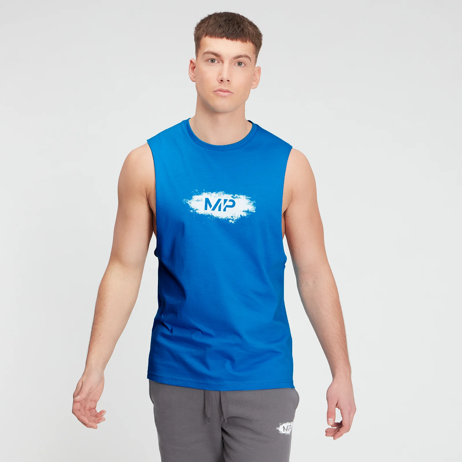 MP Men's Chalk Graphic Tank Top - Aqua - XXS 이미지 1