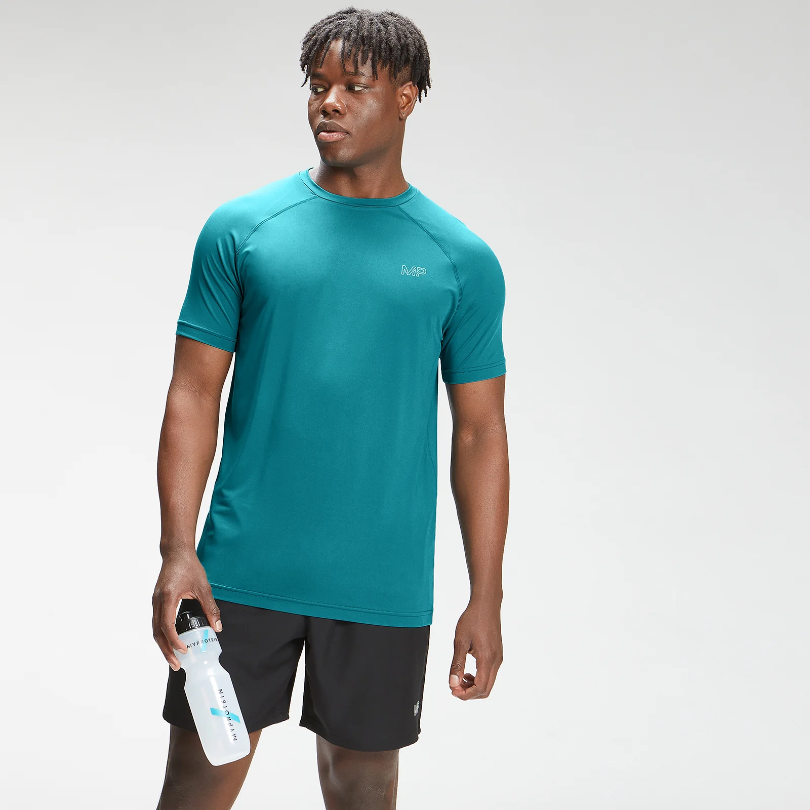 MP Men's Repeat Mark Graphic Training Short Sleeve T-Shirt - Teal - XXS 이미지 1