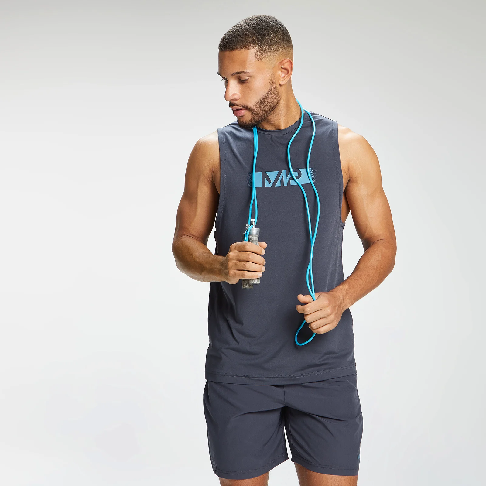 MP 남성용 그래피티 그래픽 트레이닝 탱크 탑 - 그라파이트 - XXS 이미지 1