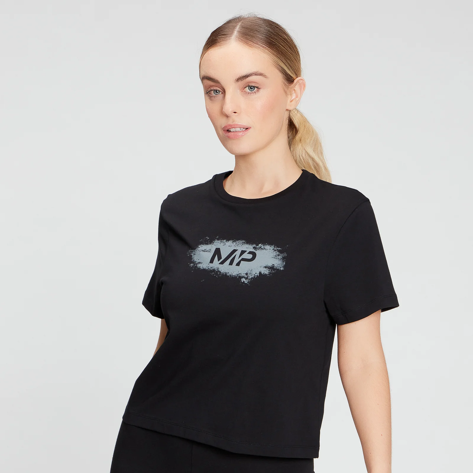 MP Women's Chalk Graphic Crop T-Shirt - Black - XXS 이미지 1