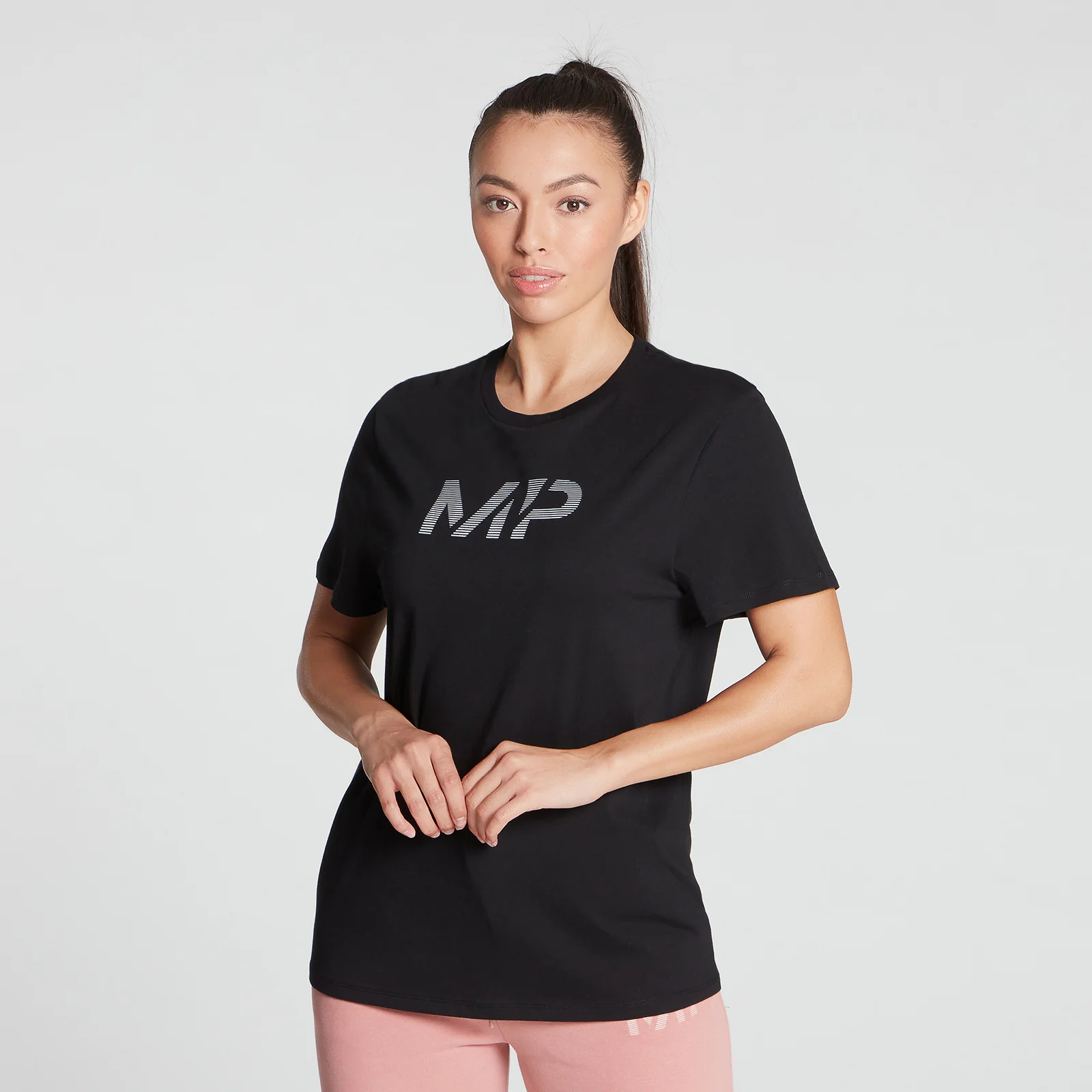 MP Women's Gradient Line Graphic T-Shirt - Black - XXS 이미지 1