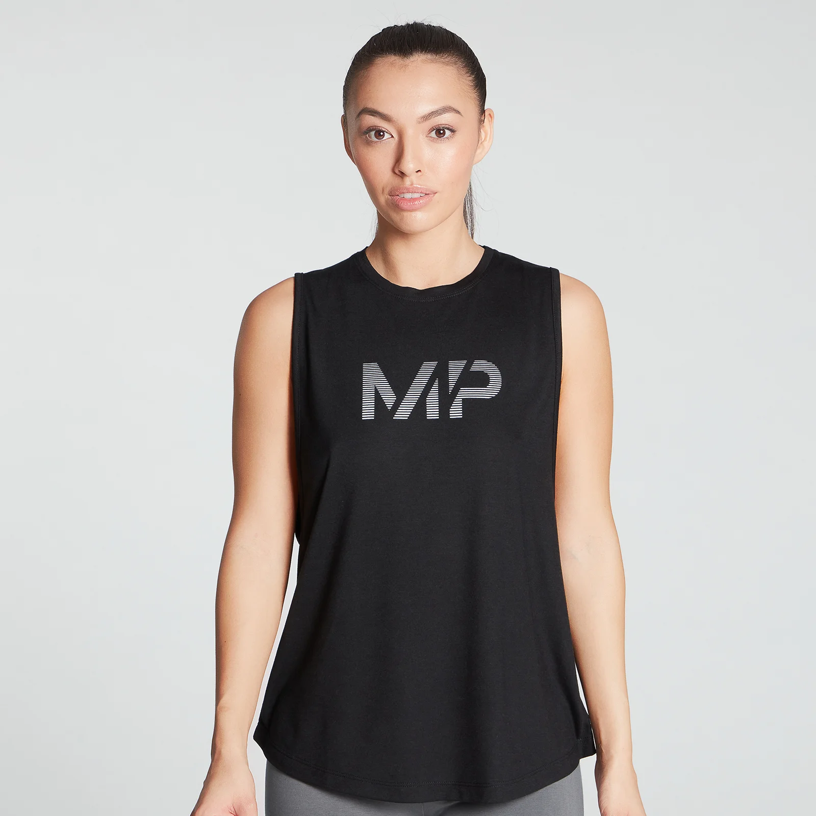 MP Women's Gradient Line Graphic Drop Armhole Vest - Black - XXS 이미지 1
