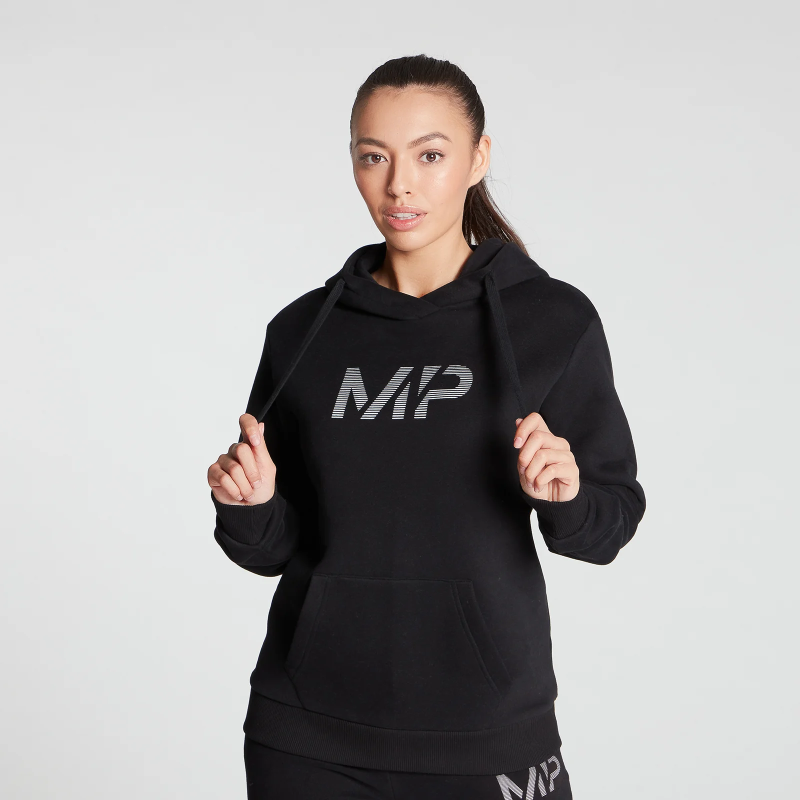 MP Women's Gradient Line Graphic Hoodie - Black - XXS 이미지 1