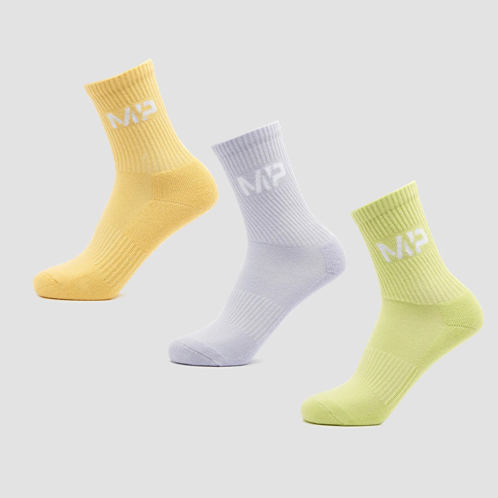 MP Women's Neon Brights Crew Socks (3 Pack) Butterfly/Banana/Lavender - UK 3-6 이미지 1