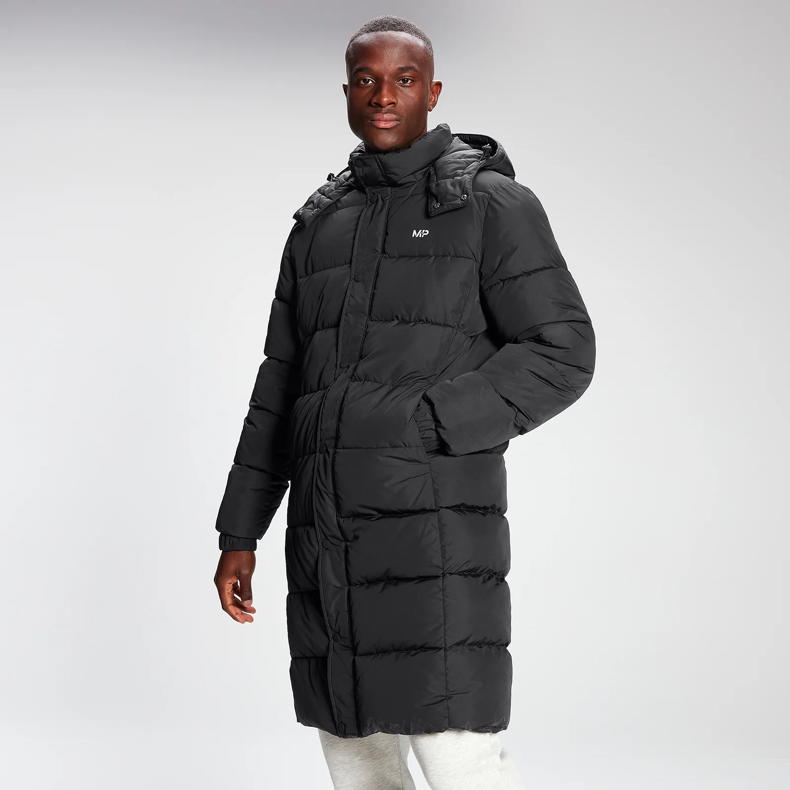 MP Men's Long Puffer Jacket - Black - XXS 이미지 1