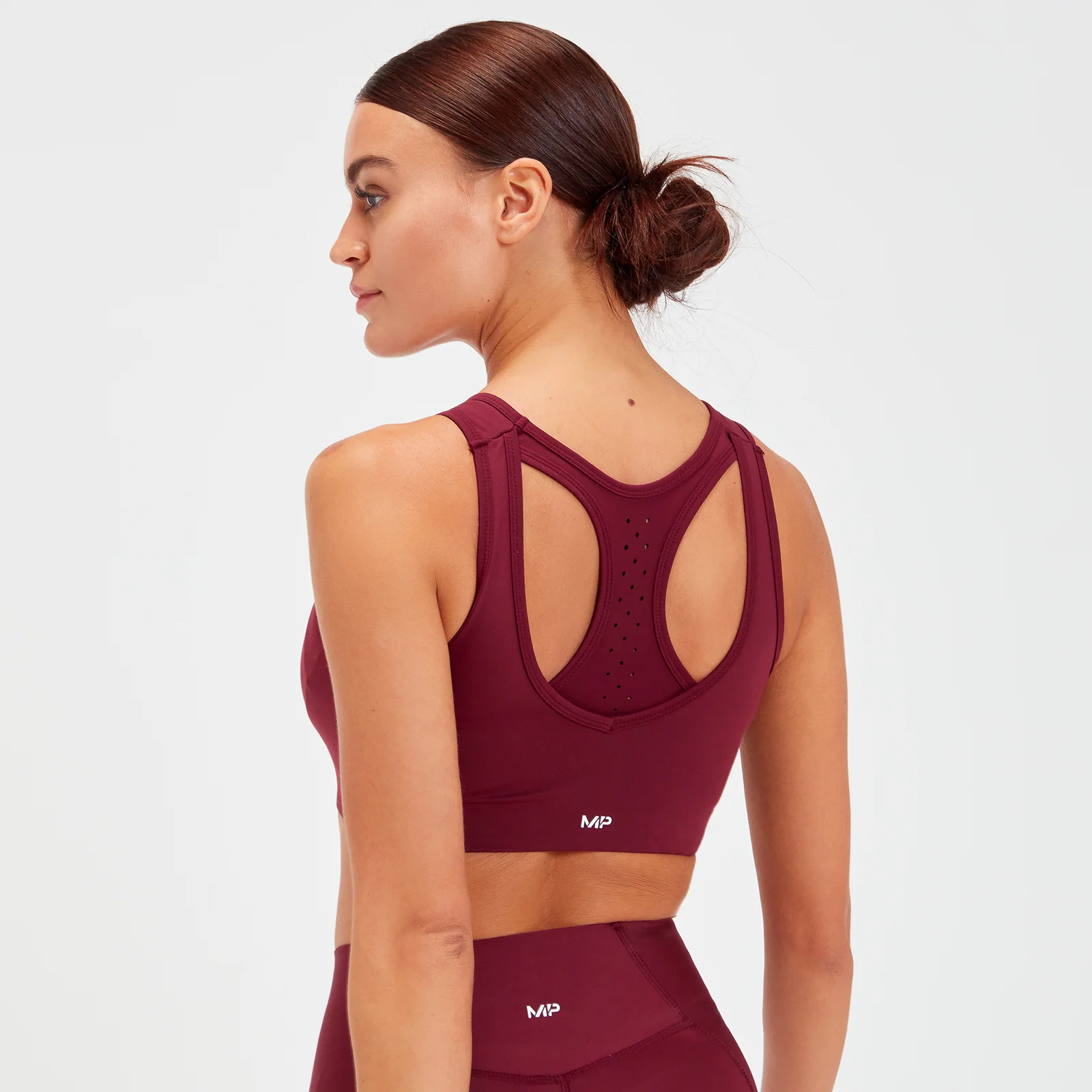 MP Women's Sculpt Laser Cut Sports Bra - Port - XXS 이미지 1