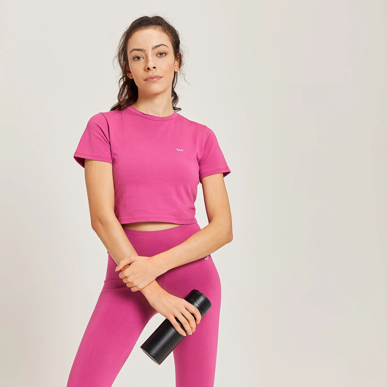 MP 여성용 에센셜 바디 핏 크롭 티셔츠 - 상그리아 - XXS 이미지 1