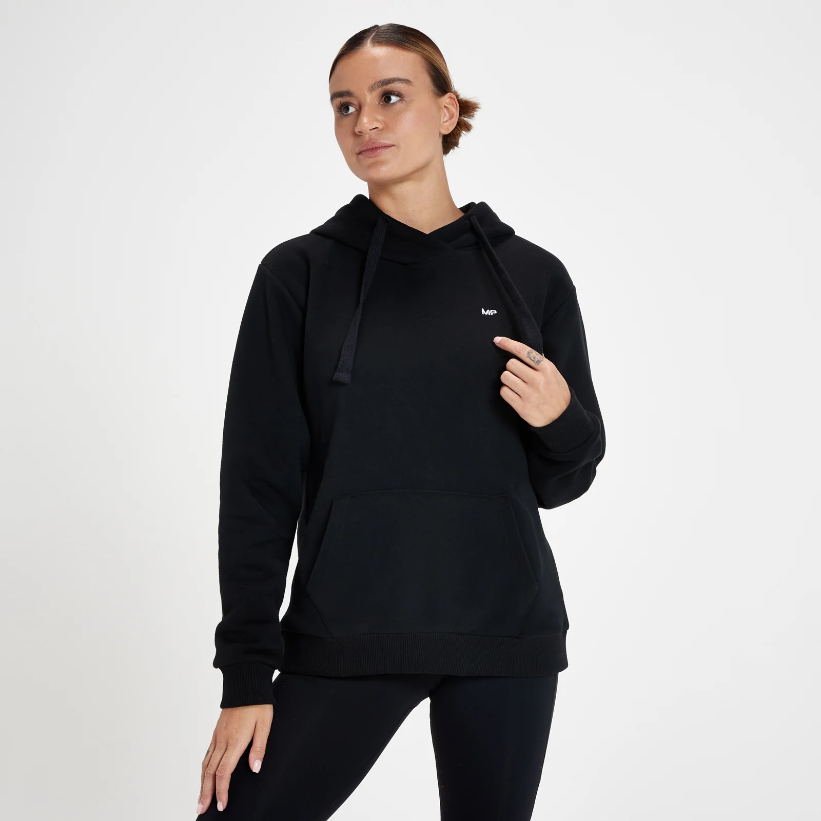 MP Women's Essentials Hoodie with Kangaroo Pocket - Black - XXS 이미지 1