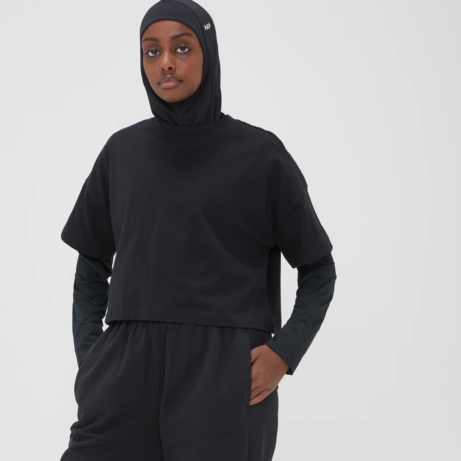 MP 여성용 어댑트 크롭 티셔츠 - 블랙 - XXS 이미지 1