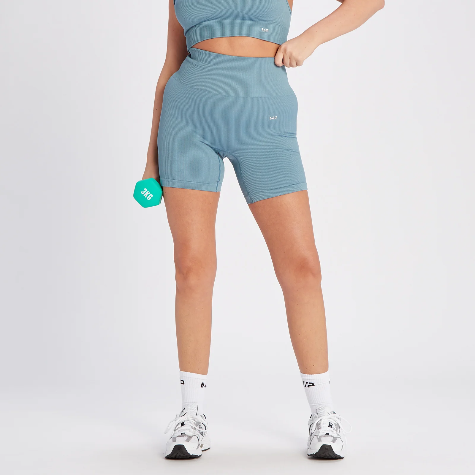 MP 여성용 템포 리브 심리스 쇼츠 - 그라파이트 블루 - L 이미지 1