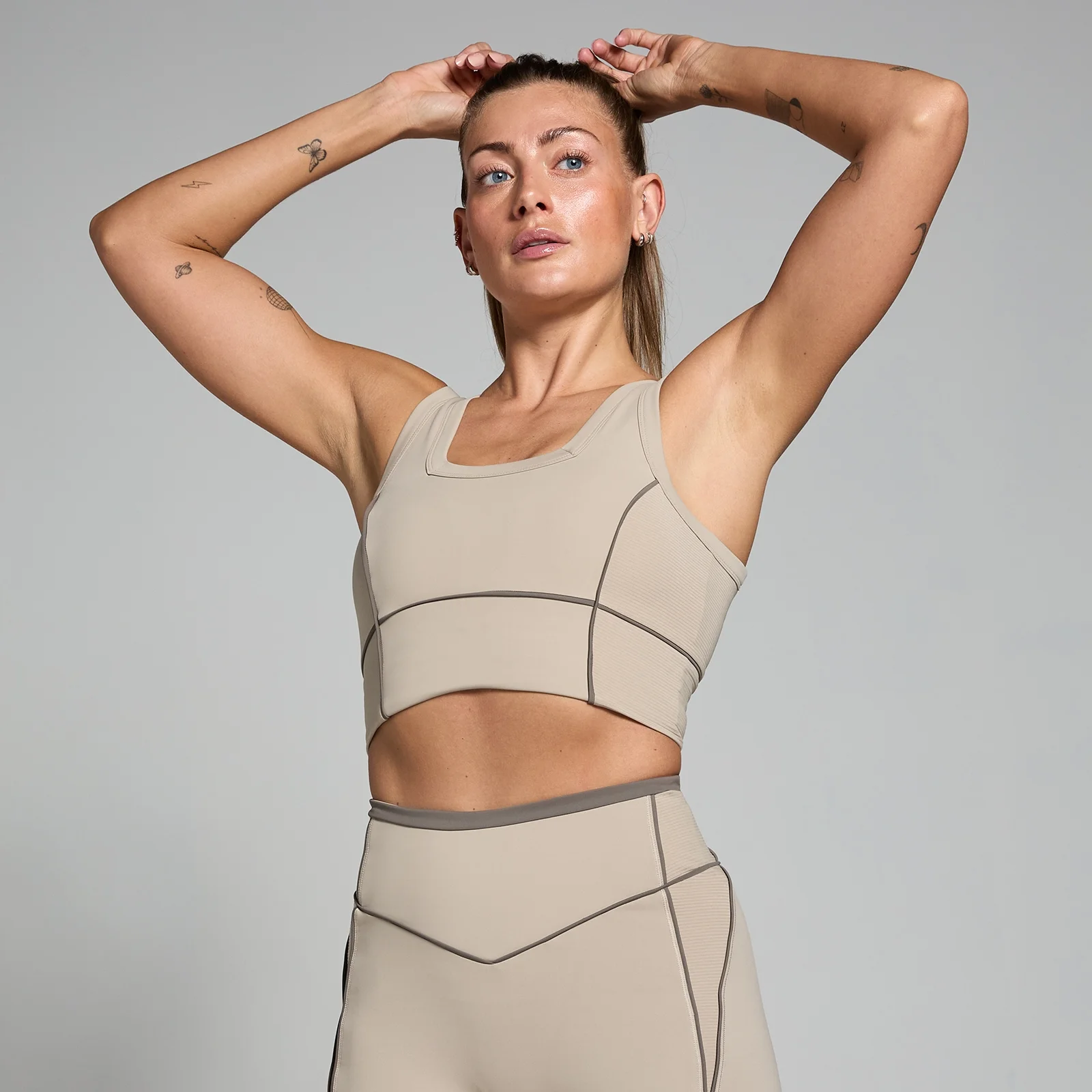 MP 여성용 템포 콘트라스트 텍스처 스포츠 브라 - 캐시미어 - XS 이미지 1