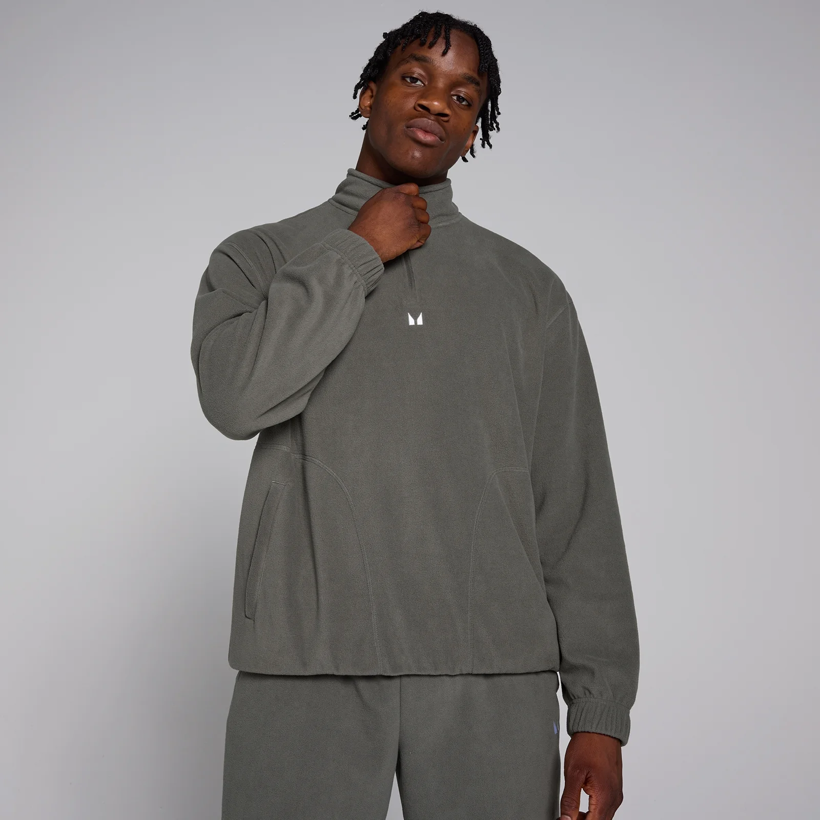 MP 남성용 1/4 지퍼 플리스 - 건 메탈 - XS 이미지 1