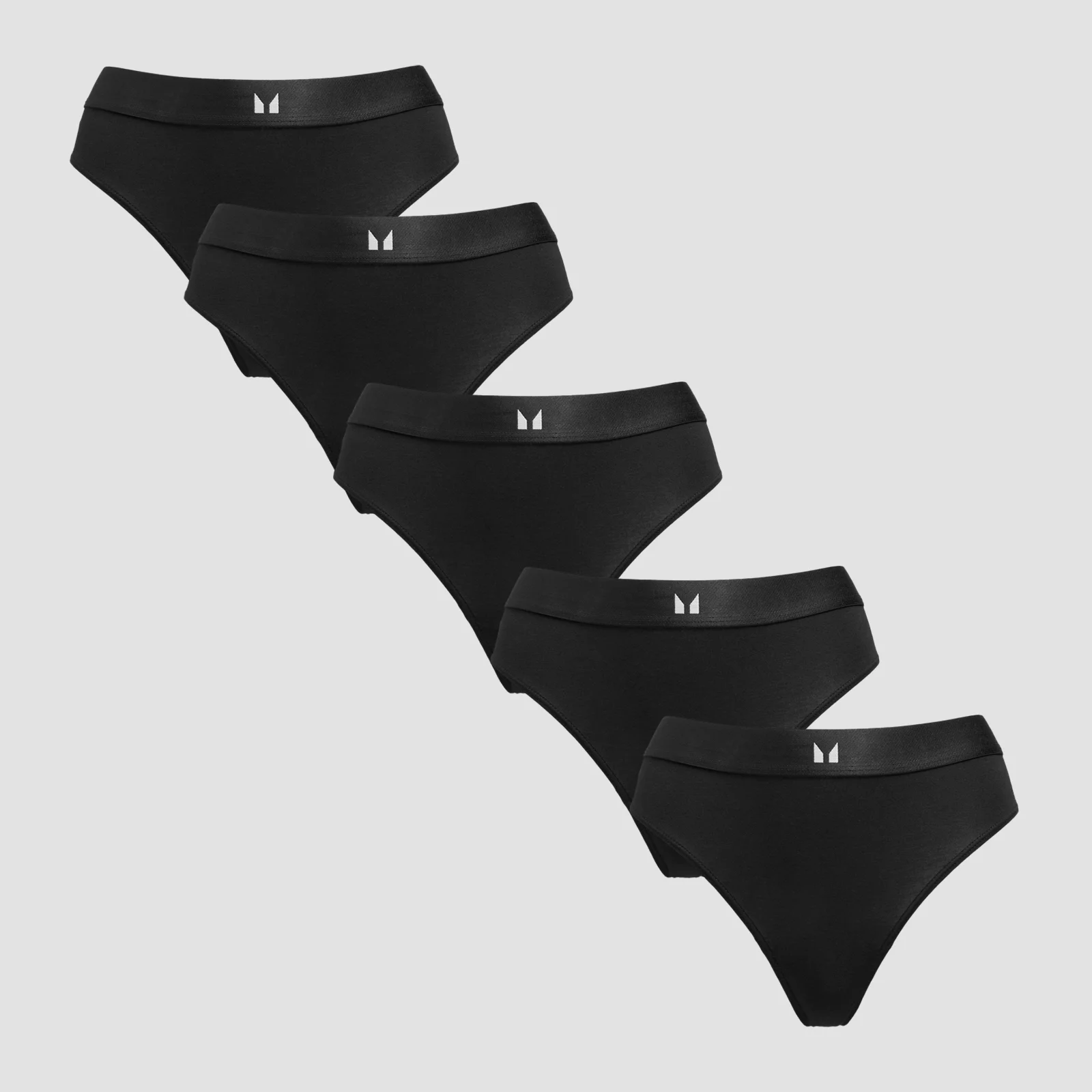 MP Women's Mid Rise Thong (5 Pack) - Black - M 이미지 1