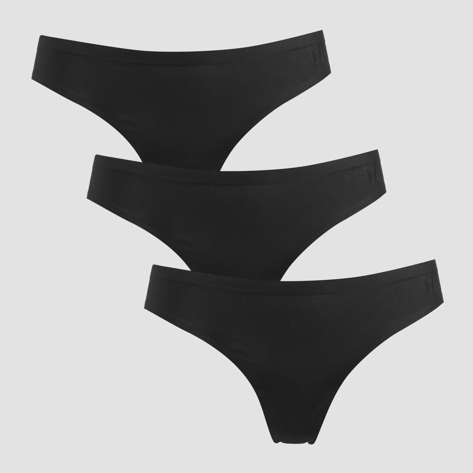 MP Women's Mid Rise No VPL Thong (3 Pack) - Black - L 이미지 1