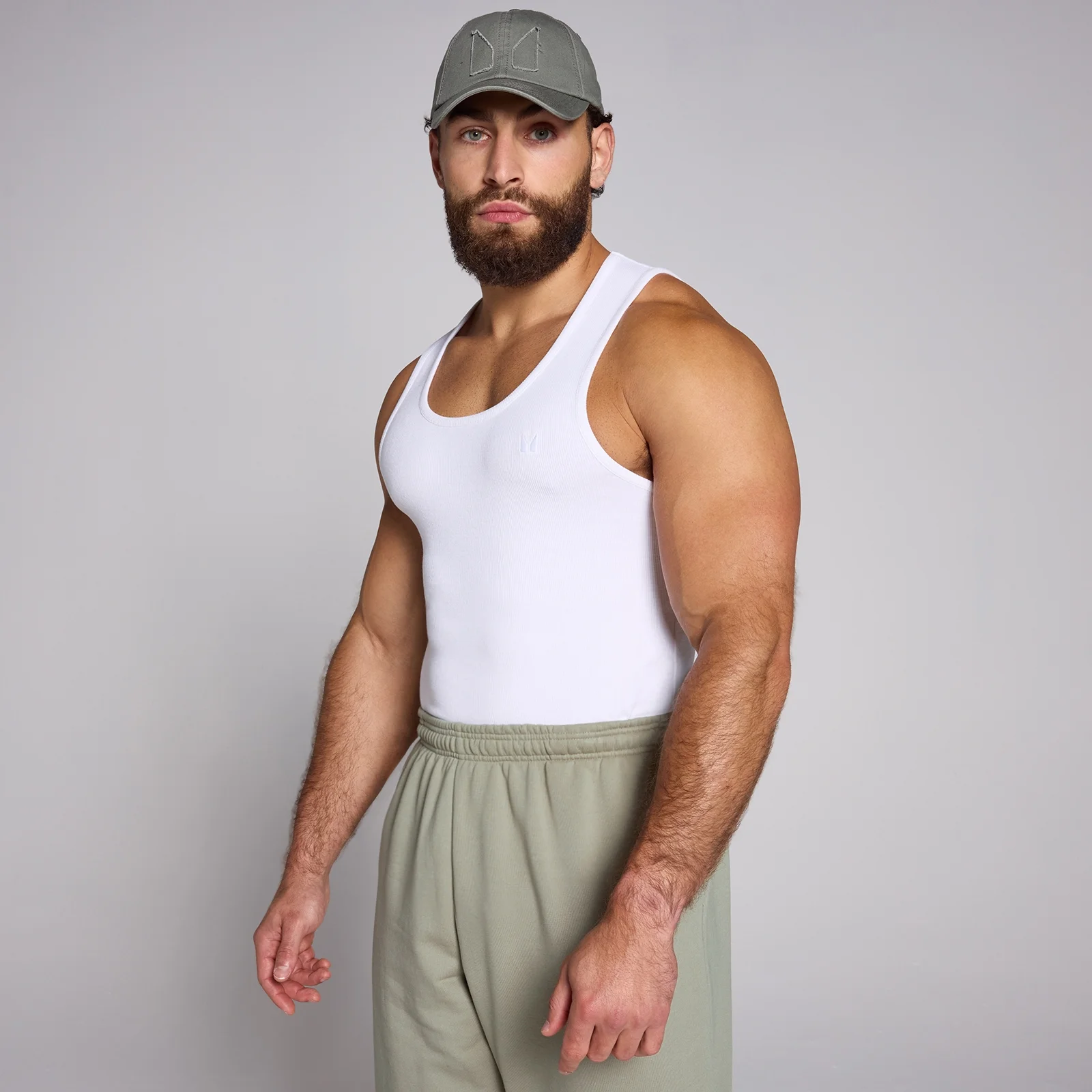 MP Men's Lift Ribbed Muscle Fit Tank - White - XS 이미지 1