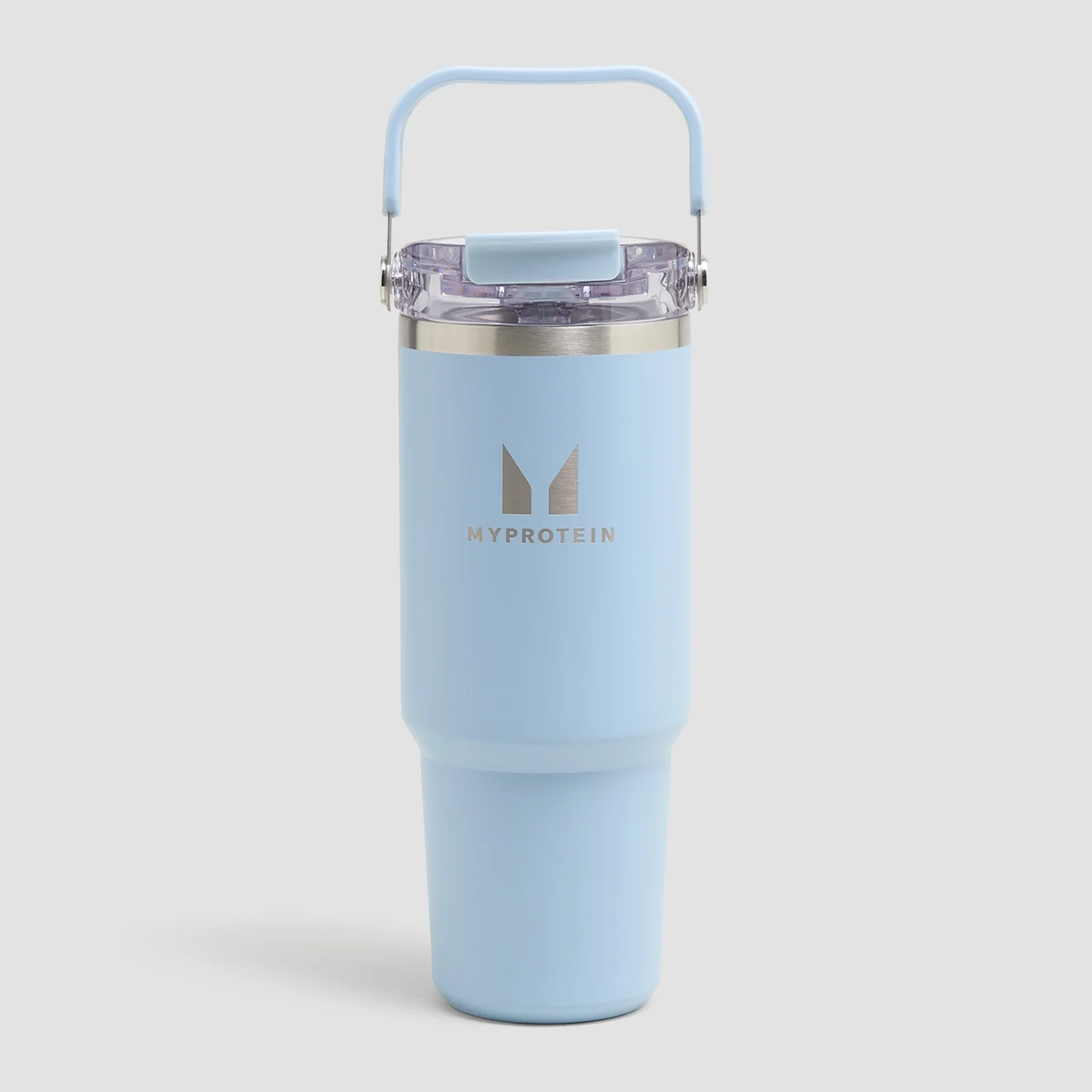 마이프로틴 재활용 메탈 탑 핸들 스트로우 보틀 900ml - 베이비 블루 이미지 1