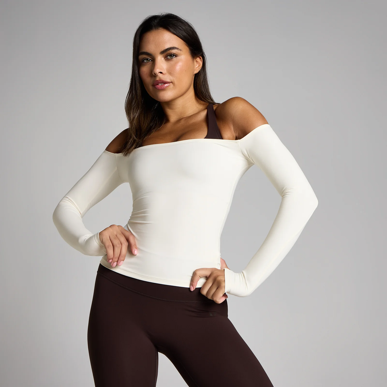 MP Women's Tempo Off The Shoulder LS Top - Vanilla - XS 이미지 1