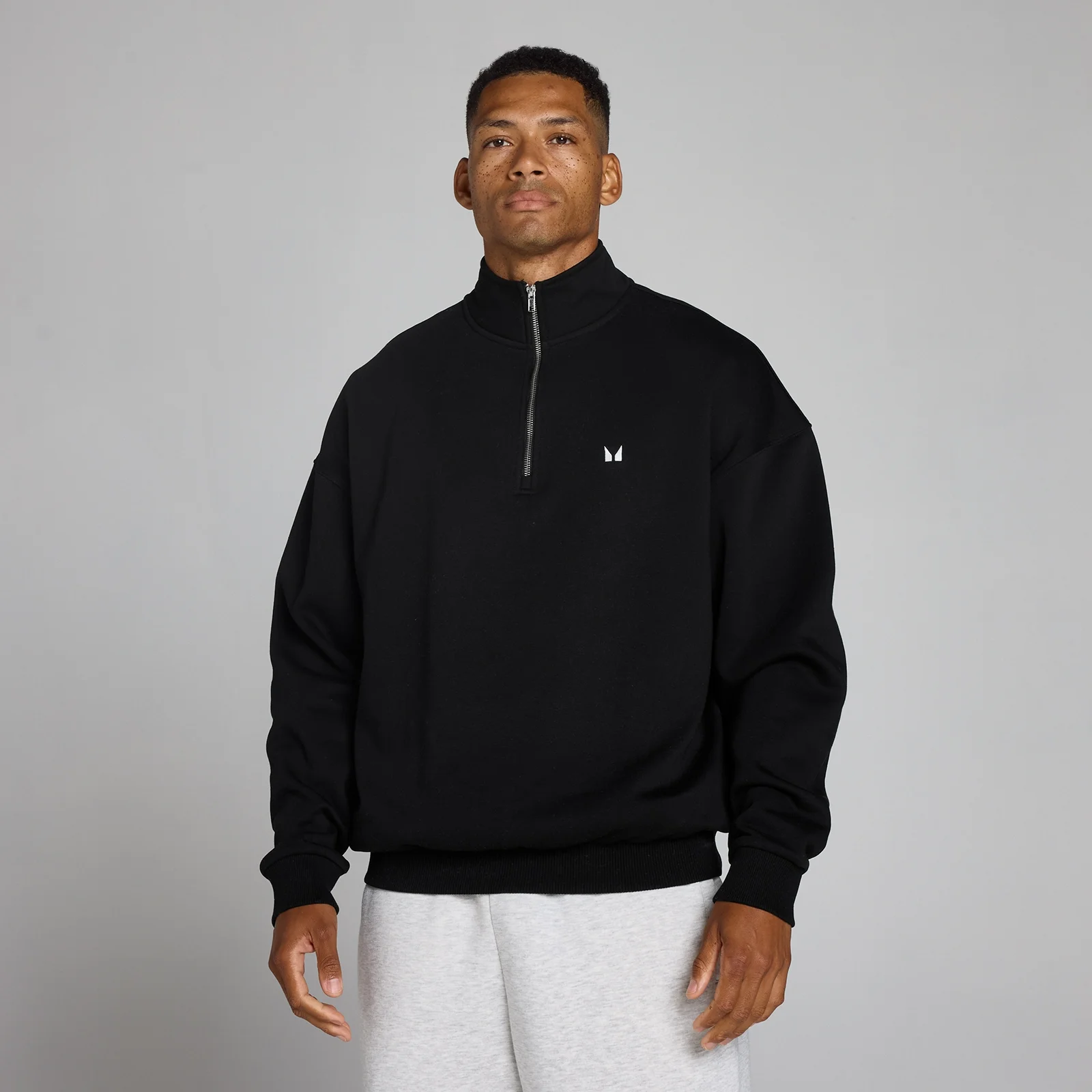 MP Men's Rest Day Oversized 1/4 Zip - Black - XS 이미지 1